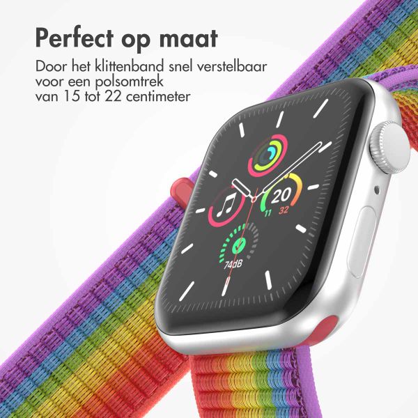 imoshion Nylon bandje Apple Watch Series 1 t/m 11 / SE / Ultra (44/45/46/49 mm) - Rainbow