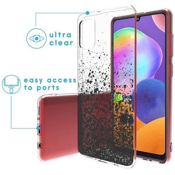 imoshion Design hoesje Samsung Galaxy A31 - Spetters - Zwart