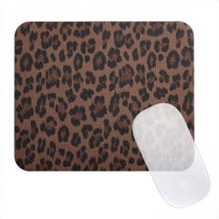 Selencia Sabi Kunstleren Muismat met Panterprint - 20 x 24 cm - Mocha Brown