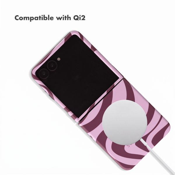 Selencia Vivid Back Cover with MagSafe Samsung Galaxy Z Flip 8 - Wavy Swirl Pink Plum
