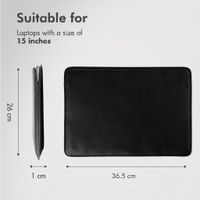 Accezz Leather laptop sleeve 15 inch - Black