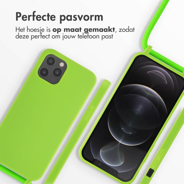 imoshion Siliconen hoesje met koord iPhone 12 (Pro) - Fluor Groen