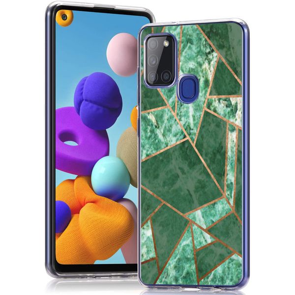 imoshion Design hoesje Samsung Galaxy A21s - Grafisch Koper / Groen