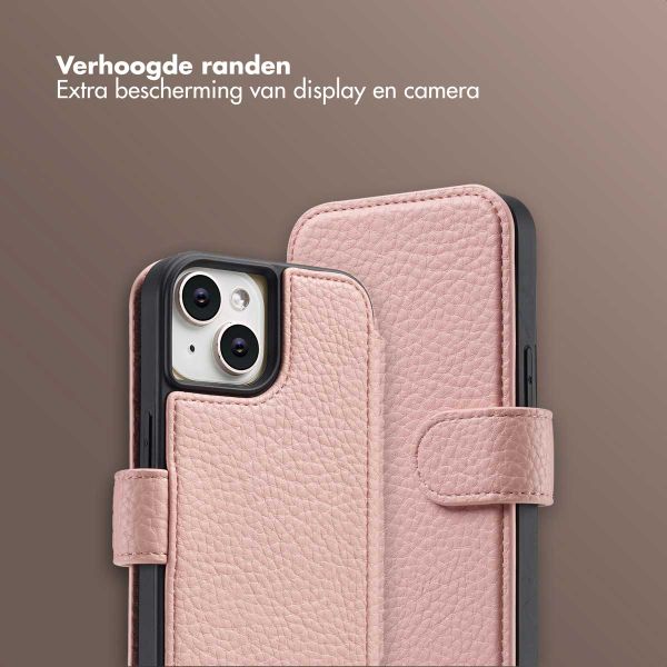 Selencia Riva Bookcase met MagSafe en Koord Apple iPhone 15 - Old Pink
