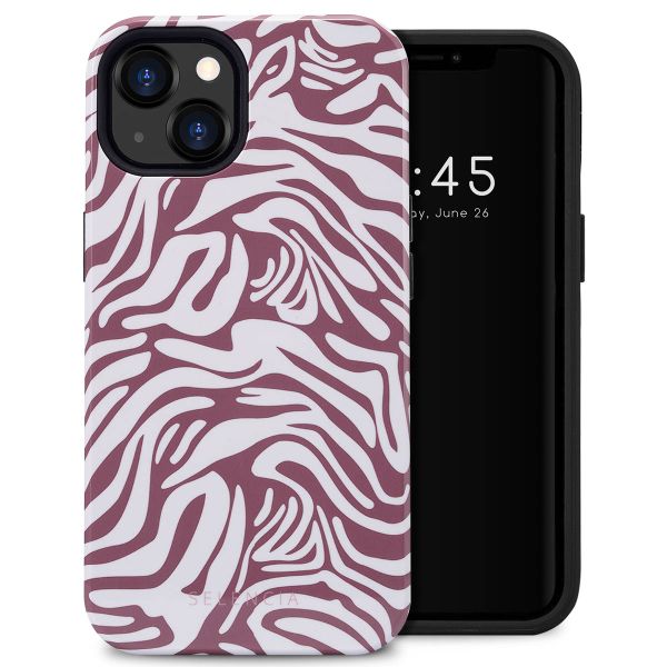 Selencia Vivid Tough Backcover iPhone 13 - Trippy Swirl Dark Rose