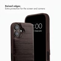 Selencia Nova Real Leather Back Cover with Card Holder Apple iPhone 16 - Dark Chocolate