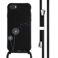 imoshion Siliconen design hoesje met koord iPhone SE (2022 / 2020) / 8 / 7 - Dandelion Black