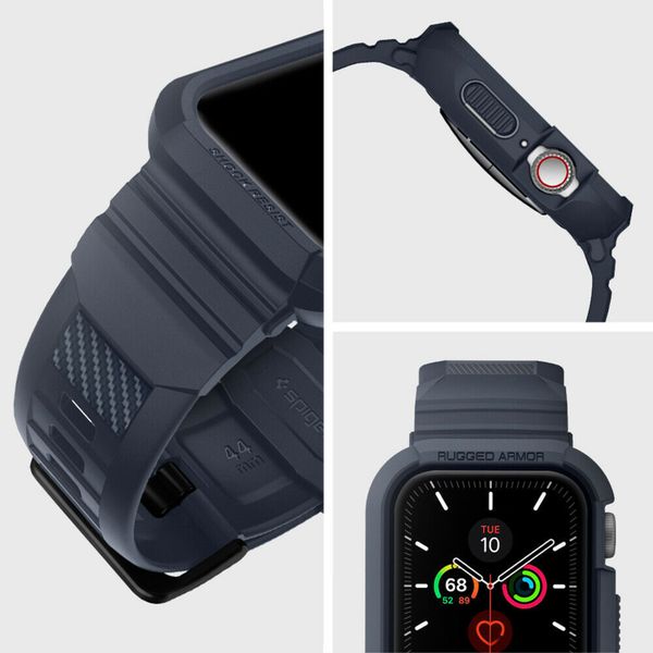 Spigen Rugged Armor™ Pro case Apple Watch 44 mm / 45 mm - Donkerblauw