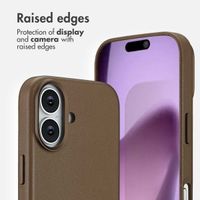 Accezz Leather Back Cover with MagSafe Apple iPhone 17 - Coffee Brown