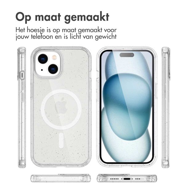 imoshion Sparkle Backcover met MagSafe Apple iPhone 15 - Glitter Transparant