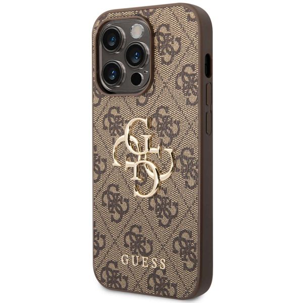 Guess 4G Metal Logo Backcover iPhone 14 Pro - Bruin