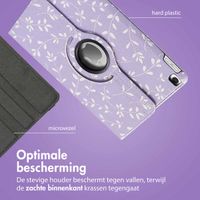 imoshion 360° Draaibare Design Bookcase Apple iPad 9 (2021) 10.2 inch / iPad 8 (2020) 10.2 inch / iPad 7 (2019) 10.2 inch - Laverder Flowers