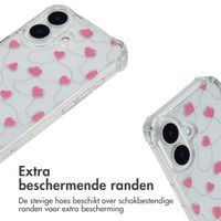 imoshion Design hoesje met koord Apple iPhone 16 - Dusty Rose Connected Hearts