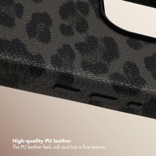 Selencia Sabi Back Cover Panther Print with MagSafe Apple iPhone 15 Pro Max - Midnight Black