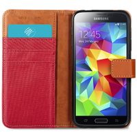 imoshion Luxe Canvas Bookcase Samsung Galaxy S5 (Plus) / Neo - Rood