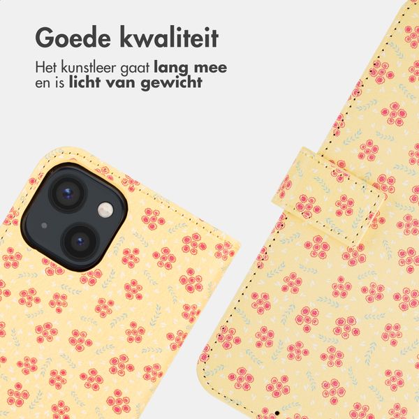 imoshion Design Bookcase Apple iPhone 13 - Sunny Yellow Petite Flowers
