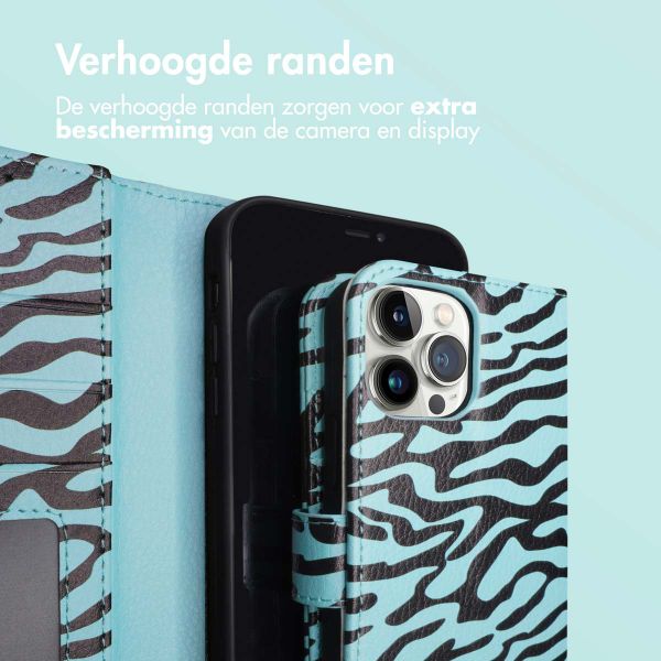 imoshion Design Bookcase iPhone 12 (Pro) - Black Blue Stripes