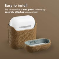 Accezz Genuine leather case  Apple AirPods 1 / 2 - Taupe
