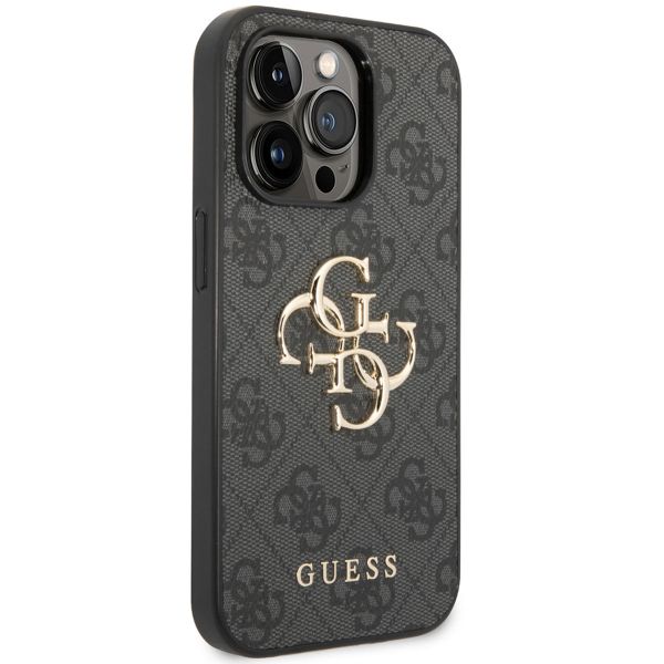 Guess 4G Metal Logo Backcover iPhone 14 Pro Max - Grijs