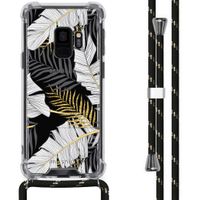 imoshion Design hoesje met koord Samsung Galaxy S9 - Bladeren - Zwart / Goud