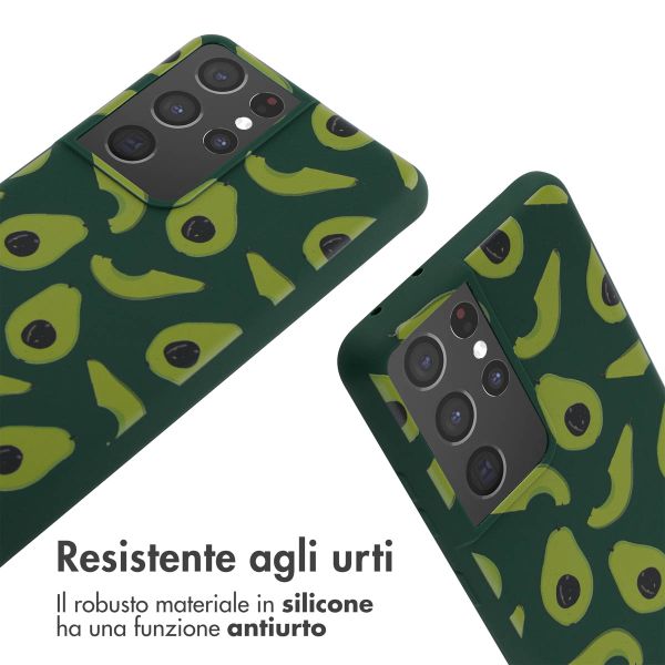 imoshion Siliconen design hoesje met koord Samsung Galaxy S21 Ultra - Avocado Green