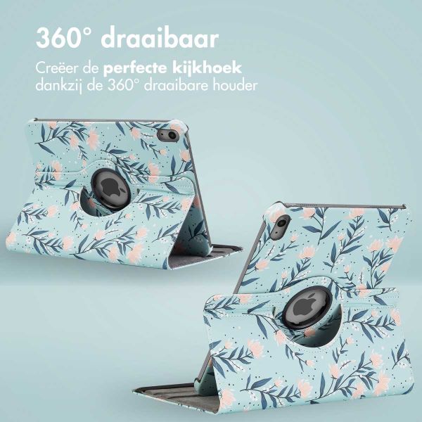 imoshion 360° Draaibare Design Bookcase Apple iPad 11 (2025) 11 inch A16 / iPad 10 (2022) 10.9 inch - Flowers