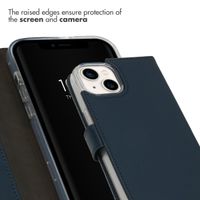 Selencia Genuine Leather Book Case Apple iPhone 14 - Blue