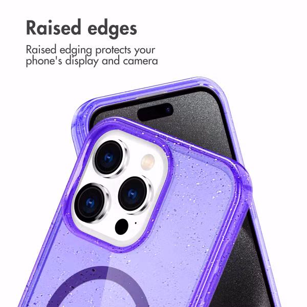 imoshion Sparkle Backcover met MagSafe Apple iPhone 15 Pro - Glitter Paars