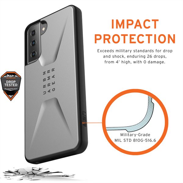 UAG Civilian Backcover Samsung Galaxy S21 - Zilver