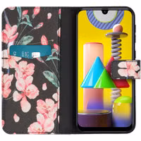 imoshion Design Softcase Bookcase Samsung Galaxy M31 - Blossom Watercolor Black