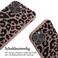 imoshion Siliconen design hoesje met koord iPhone 12 (Pro) - Animal Pink