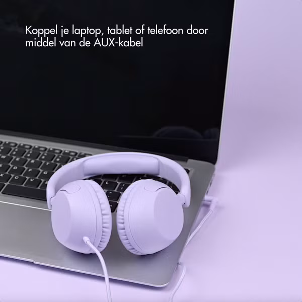 imoshion Kinderkoptelefoon met Draad - AUX kabel - Decibelbegrenzer - Lavender Lilac