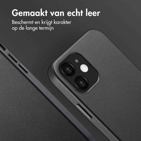 Accezz MagSafe Leather Backcover Apple iPhone 12 (Pro) - Onyx Black