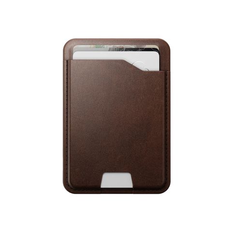 Nomad Horween Leather Mag Wallet met Apple Find My Tracking - Rustic Brown