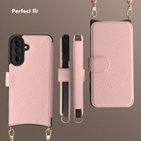 Selencia Riva Bookcase with MagSafe and phone strap Samsung Galaxy A37 (5G) - Old Pink