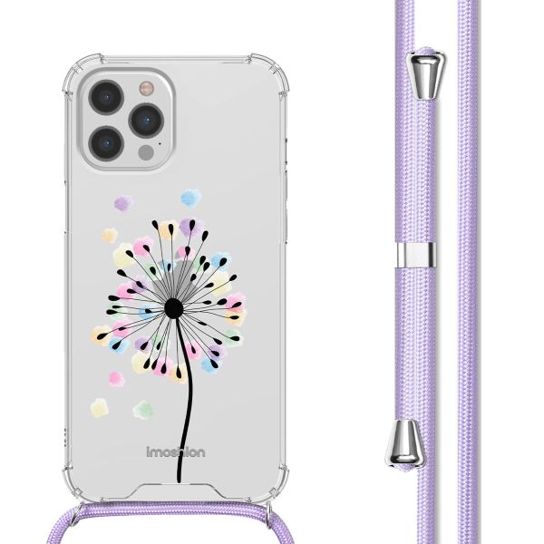 imoshion Design hoesje met koord iPhone 12 (Pro) - Sandstone Dandelion