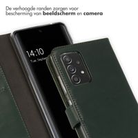 Selencia Echt Leren Bookcase Samsung Galaxy A52(s) (5G/4G) - Groen