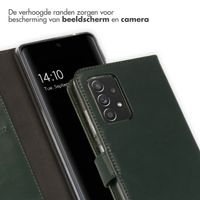 Selencia Echt Lederen Bookcase Samsung Galaxy A52(s) (5G/4G) - Groen