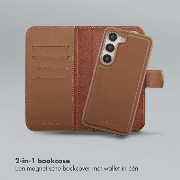 Selencia Olyn Uitneembare Bookcase met MagSafe Samsung Galaxy S23 - Bruin