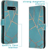 imoshion Design Softcase Bookcase Samsung Galaxy S10 - Blue Graphic