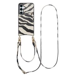 Selencia Nova Telefoonhoes met Koord en Pashouder Samsung Galaxy S24 / S25 - Zazzy Zebra