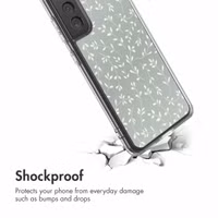 imoshion Design hoesje Samsung Galaxy S21 FE - Smoke Green Flowers