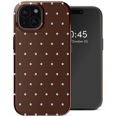 Selencia Vivid Backcover Apple iPhone 15 - Happy Dots Chocolate