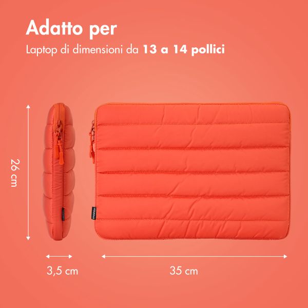 imoshion Puffer Laptop hoes 13-14 inch - Laptopsleeve - Apricot Crush Orange