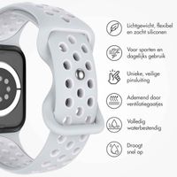 imoshion Sport⁺ bandje Apple Watch Series 1 t/m 11 / SE / Ultra (44/45/46/49 mm) - Maat M/L - Pure Platinum & White