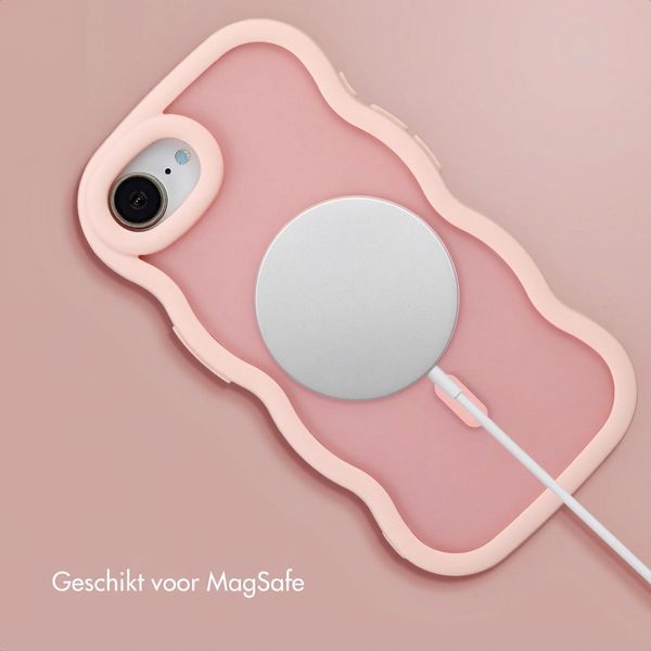 Selencia Wavy Backcover met MagSafe Apple iPhone 17e / 16e - Soft Pink