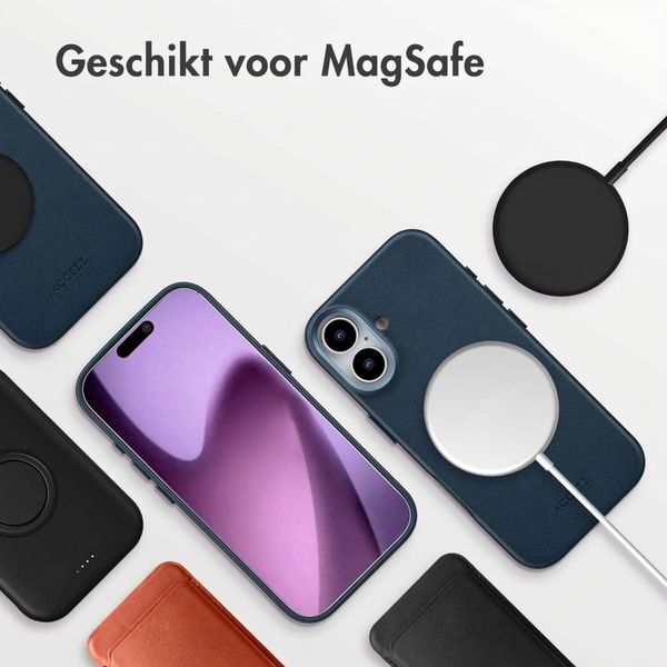 Accezz MagSafe Leather Backcover Apple iPhone 17 - Nightfall Blue