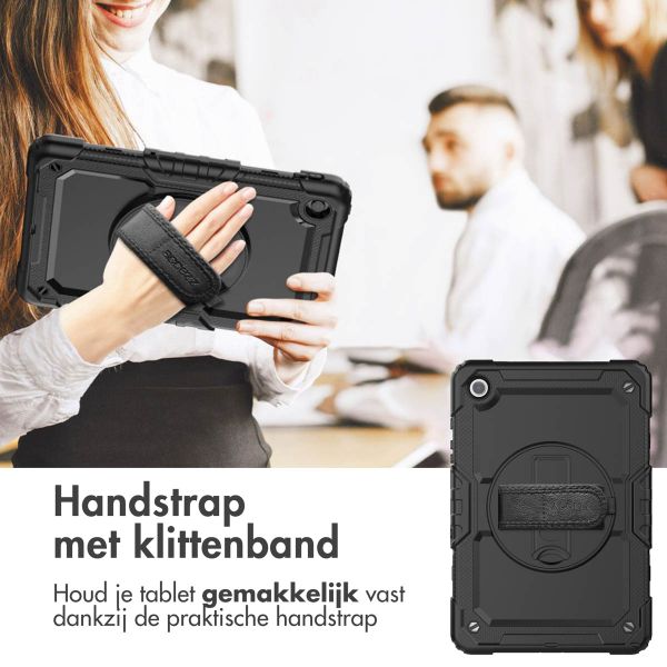 Accezz Rugged Backcover met schouderstrap Samsung Galaxy Tab A9 Plus - Zwart