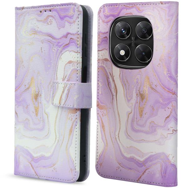 imoshion Design Bookcase Xiaomi Redmi Note 14 Pro (5G) - Purple Marble