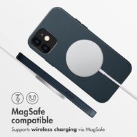 Accezz Leather Back Cover with MagSafe Apple iPhone 12 (Pro) - Nightfall Blue
